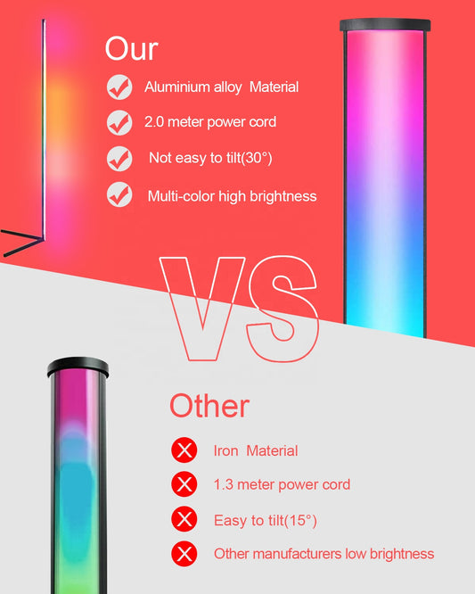 Drop Shipping Remote Control Decorative Tripod Nordic Modern CCT Color Change Corner Led Rgb Floor Standing Lamp For Living Room